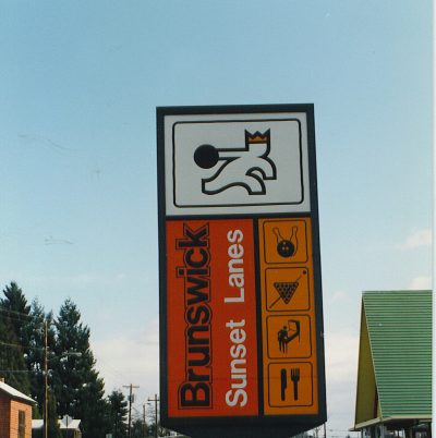 Sunset Lanes Road Sign